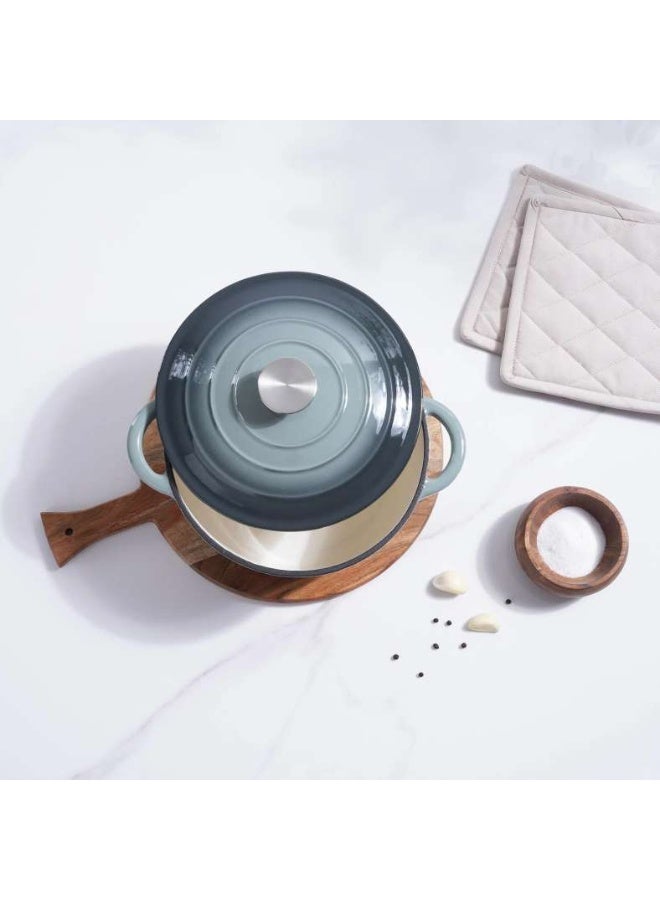 Pan Home Glazura Enameled Cast Iron Cooking Pot 4l - Ombre Grey - Image 3