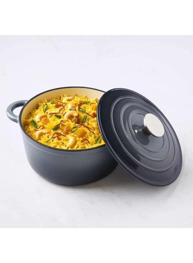 Pan Home Glazura Enameled Cast Iron Cooking Pot 4l - Ombre Grey - Image 2
