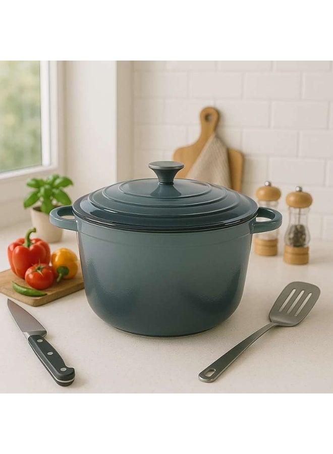 Pan Home Glazura Enameled Cast Iron Cooking Pot 4l - Ombre Grey - Image 1
