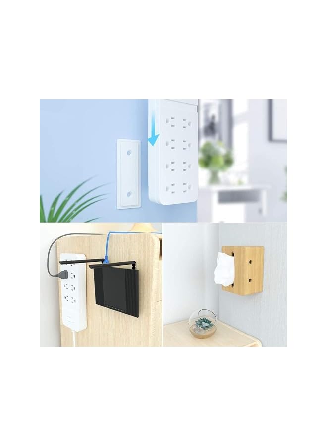 promass 4 Pcs Self Adhesive Power Strip Fixator, No Hole Plug In Wall Socket Sticker, Fixer Reusable Adapter Fixer, Chute Design, for Wifi Router, Remote Control, Paper Towel Box - Image 3