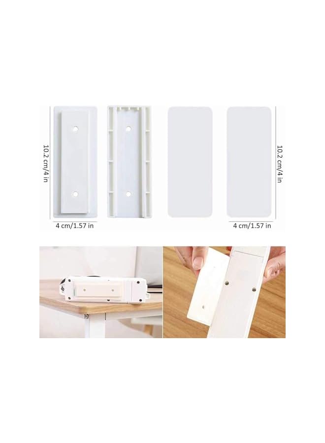 promass 4 Pcs Self Adhesive Power Strip Fixator, No Hole Plug In Wall Socket Sticker, Fixer Reusable Adapter Fixer, Chute Design, for Wifi Router, Remote Control, Paper Towel Box - Image 2