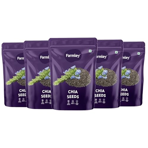 Farmley Chia Seeds 200g I Seeds for Eating | Seeds for Weight Management | Rich in Calcium, Protein & Fibre (Pack of 5) - Image 1