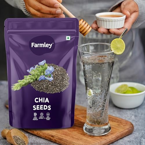 Farmley Chia Seeds 200g I Seeds for Eating | Seeds for Weight Management | Rich in Calcium, Protein & Fibre (Pack of 5) - Image 5