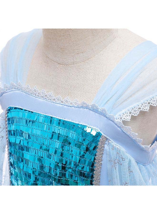 NIBEMINENT Frozen Snow Sequin Princess Costume 120cm - Image 3