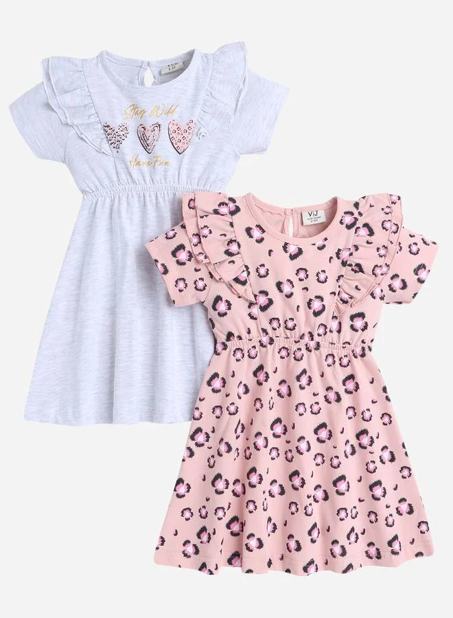 victor and jane Victor and Jane - All-Over Printed Ruffle Dress (Pack of 2)