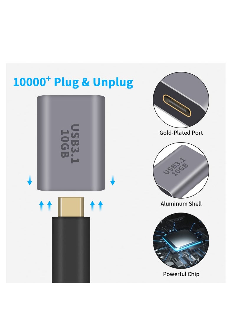 USB A to USB C Adapter, 2Pack USB C Female to USB Female Adapter, 10Gbps USB A Female to USB C Female Adapter Bi-Directional (USB 3.1 Type C Gen2) Compatible for MacBook Pro, Laptop, iPhone  - Image 4
