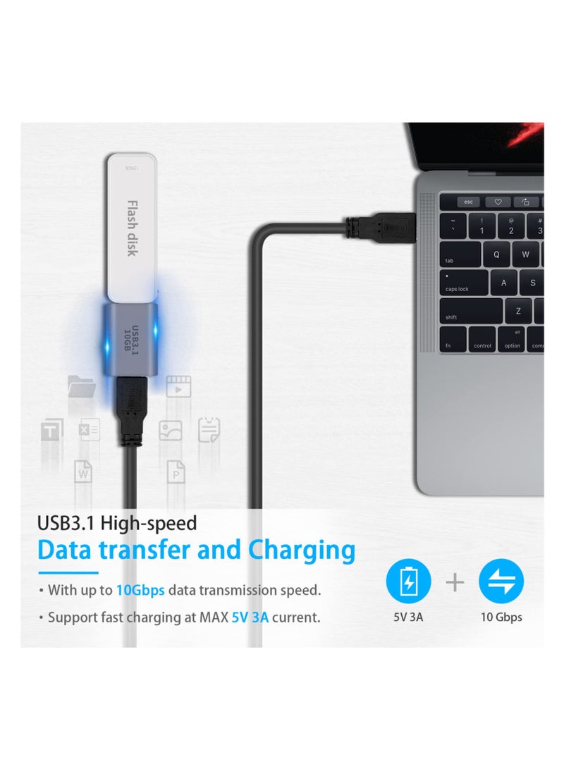 USB A to USB C Adapter, 2Pack USB C Female to USB Female Adapter, 10Gbps USB A Female to USB C Female Adapter Bi-Directional (USB 3.1 Type C Gen2) Compatible for MacBook Pro, Laptop, iPhone  - Image 2
