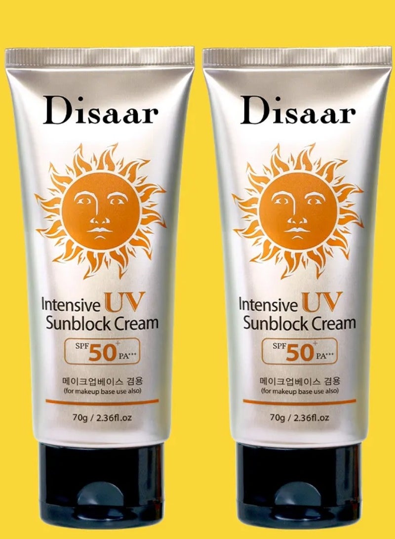 Disaar Two Pieces Of Sunblock Cream Intensive UV SPF50+ PA+++ / 70x2 g - Image 1