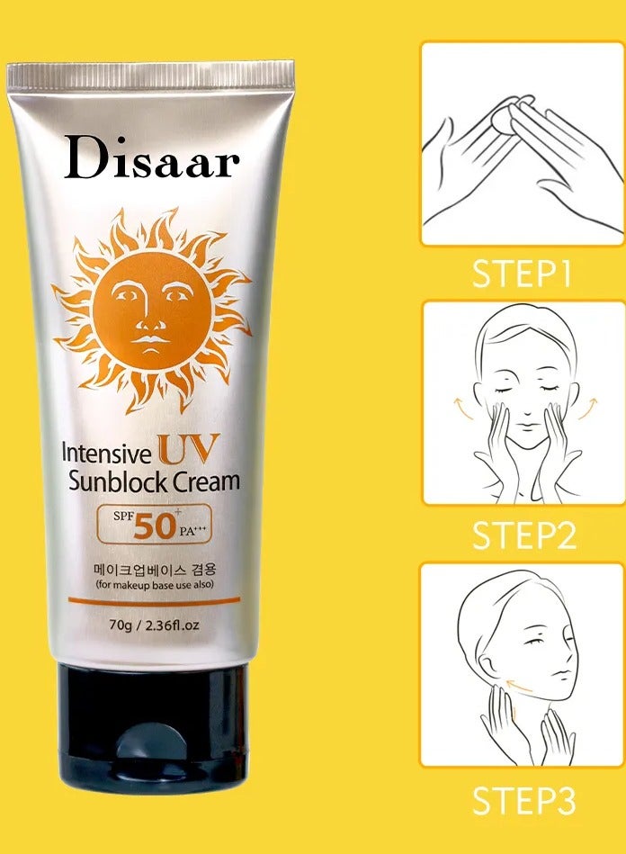 Disaar Two Pieces Of Sunblock Cream Intensive UV SPF50+ PA+++ / 70x2 g - Image 4