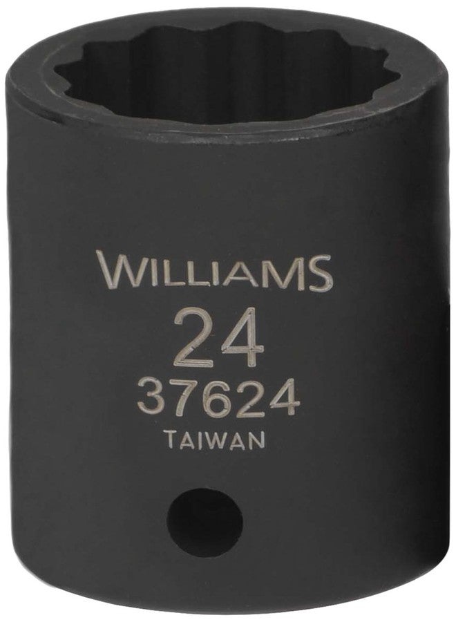 Williams 37624 1/2-Inch Drive 24mm Standard Impact Socket, 12-Point