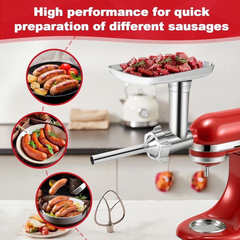 9TH SHOP Meat Grinder Attachment for Kitchenaid Stand Mixer Stainless Steel, Meat Grinder Accessory for Kitchenaid Mixer - Image 4