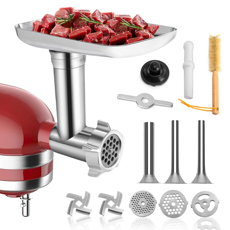 9TH SHOP Meat Grinder Attachment for Kitchenaid Stand Mixer Stainless Steel, Meat Grinder Accessory for Kitchenaid Mixer - Image 1
