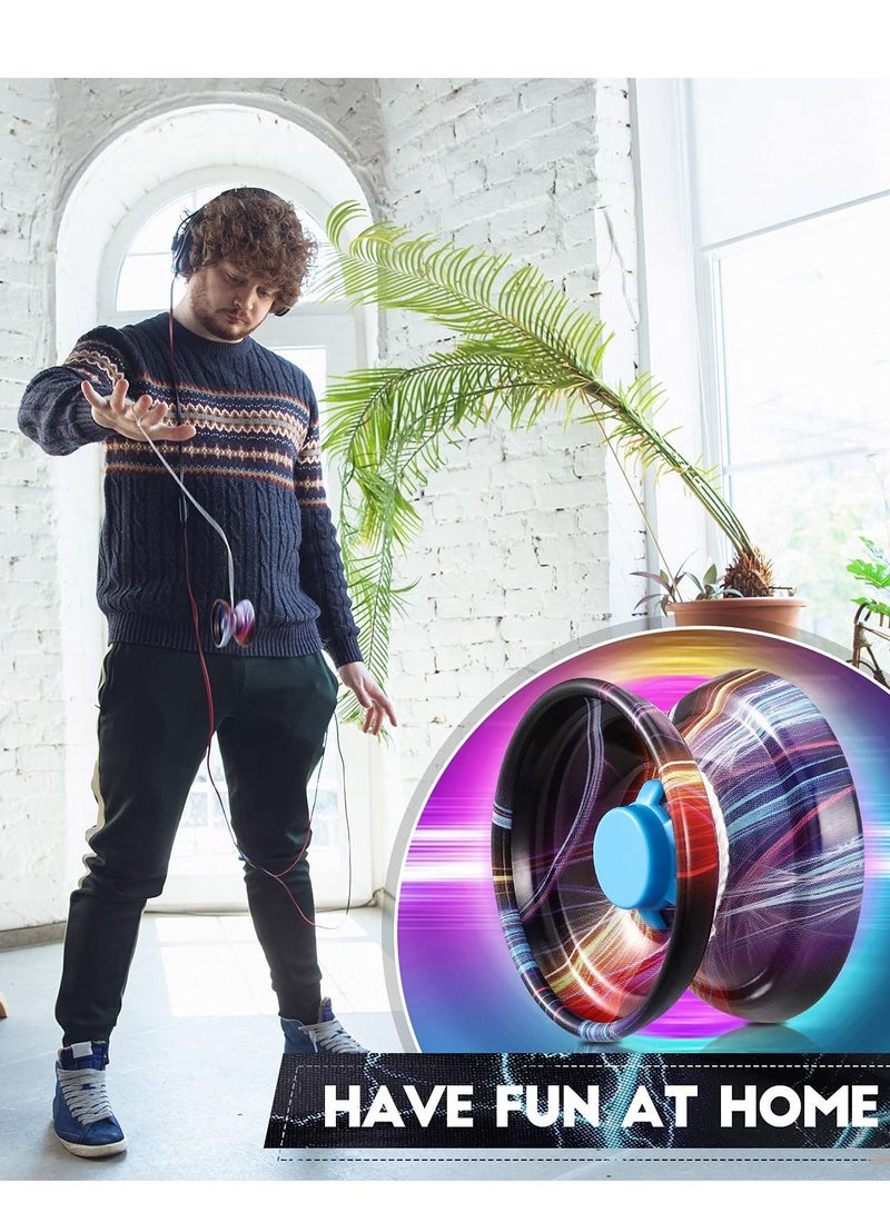 SYOSI يويو سبيكة، 5 قطع كرة استجابة سبيكية مبهرجة للأطفال، كرة حبل ثنائية الانقلاب، كرة عودة أوتوماتيكية للأطفال، ألعاب حفلات للأطفال، كرة ترفيهية لتدوير الحبل - Image 4