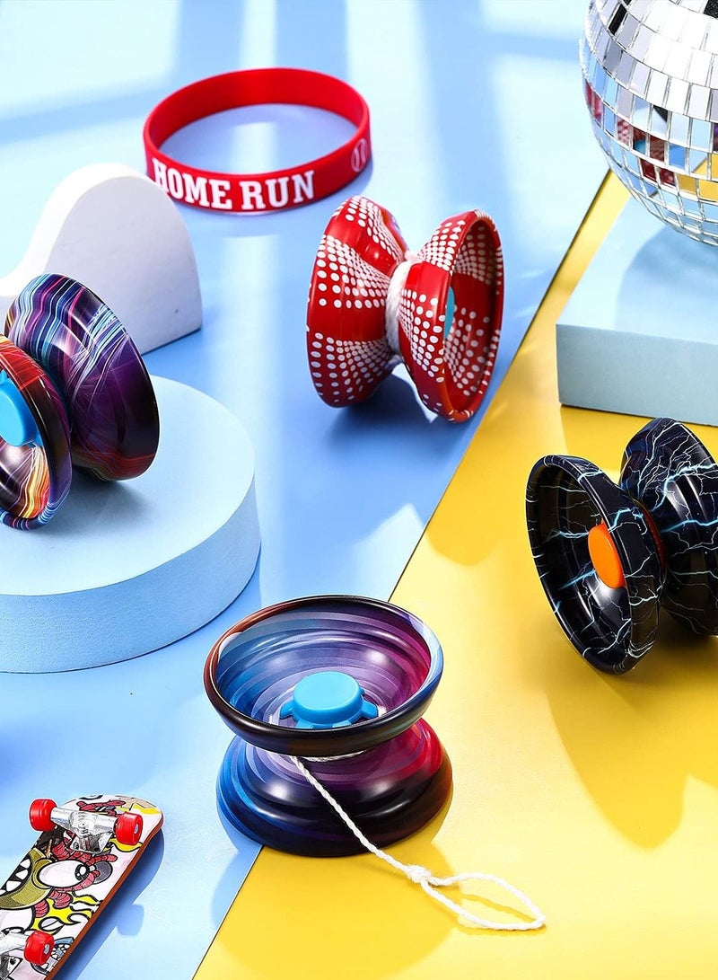 SYOSI يويو سبيكة، 5 قطع كرة استجابة سبيكية مبهرجة للأطفال، كرة حبل ثنائية الانقلاب، كرة عودة أوتوماتيكية للأطفال، ألعاب حفلات للأطفال، كرة ترفيهية لتدوير الحبل - Image 3