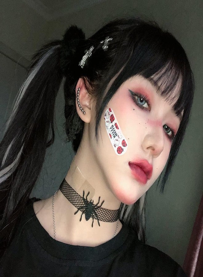yfstyle Halloween Spider Bat Choker Necklace Spider Earring Rings Set Vintage Goth Halloween Jewelry Sets for Women Cosplay Accessories Spider - Image 2
