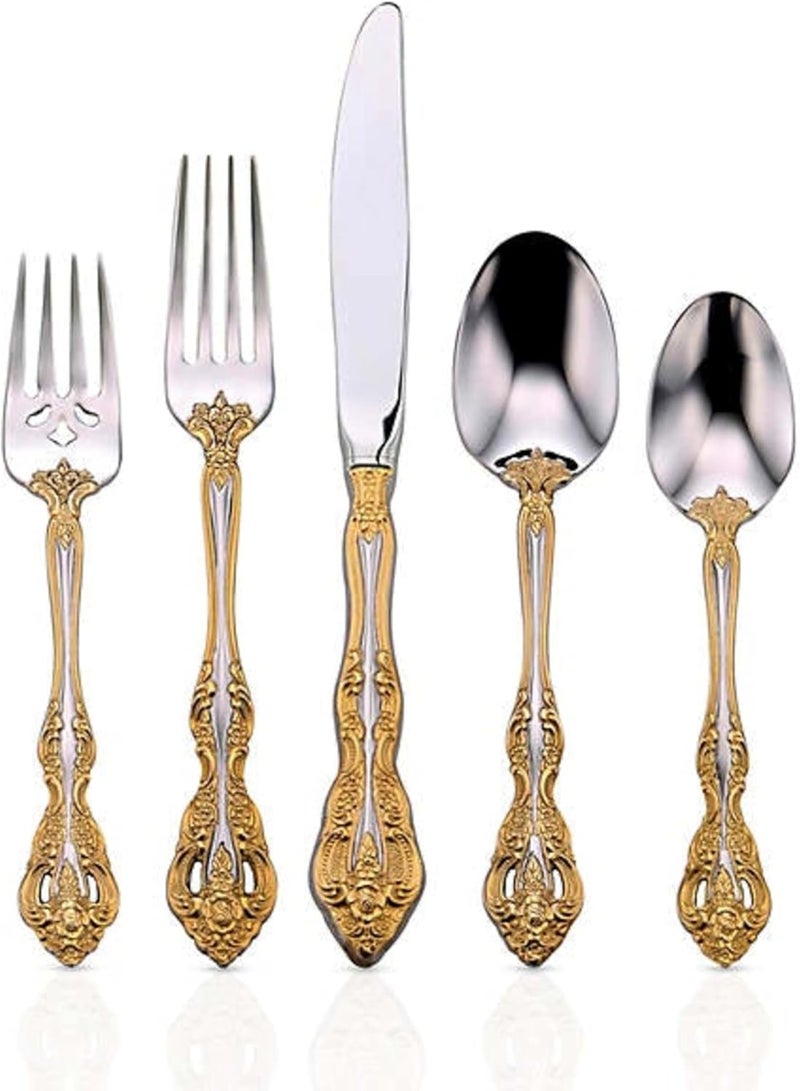 Oneida F100020Al20 Golden Michelangelo 20 Piece Fine Flatware Set Service For 4 Metallic - Image 3