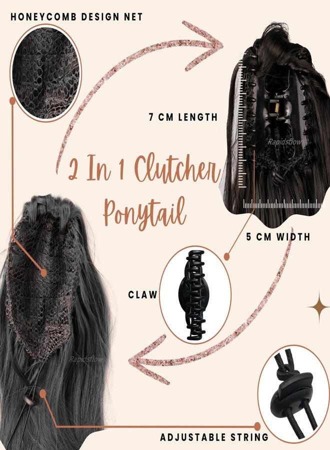 رابيدز فلو وصلات شعر ذيل حصان مستقيمة من Rapidsflow® للنساء والفتيات (أومبري) - Image 4
