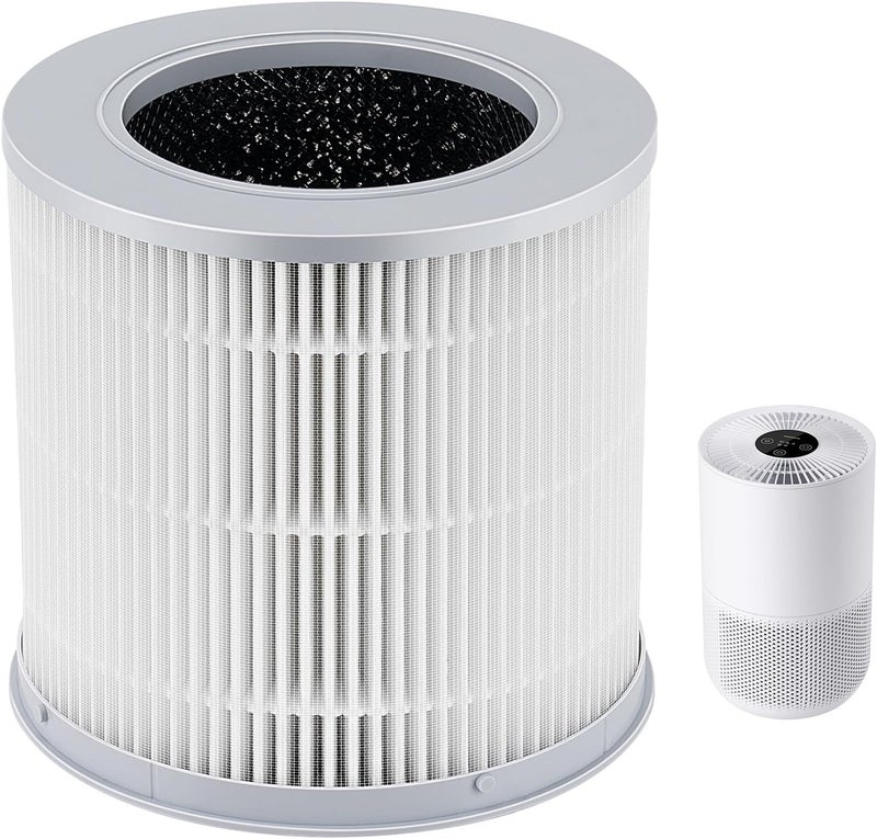 Leemone Replacement Filter Compatible with Xiaomi 4 Compact Smart Air Purifier, with H13 True HEPA and Activated Carbon, 3-Stage Filtration Capture 99.97% of Airborne Particles, 1 Pack, White - Image 1