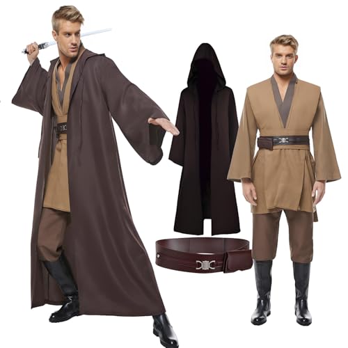 Cosplaysky Men's Tunic Cosplay Costume Adults Outfits Halloween Robe Hooded Uniform Full Set - Image 1