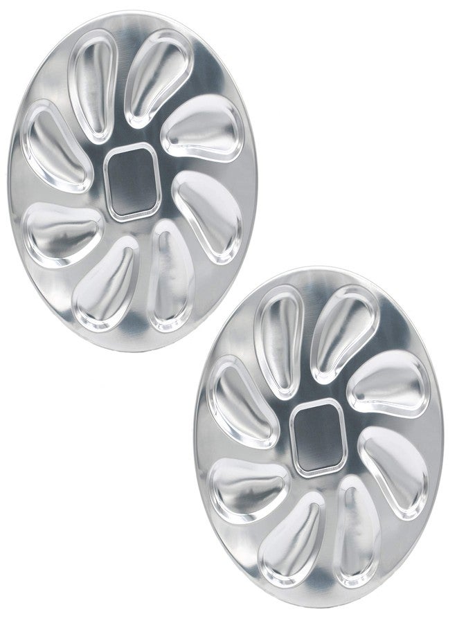 MGTECH 2 Pack Stainless Steel Oyster Plate, Pan and Serving Tray, Shell Shaped Platter - Image 1