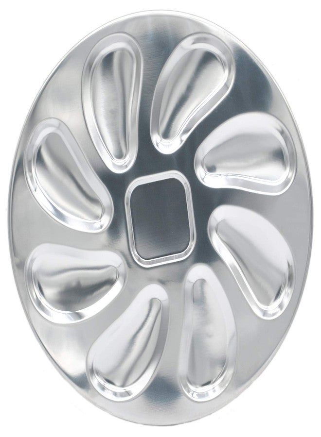MGTECH 2 Pack Stainless Steel Oyster Plate, Pan and Serving Tray, Shell Shaped Platter - Image 2