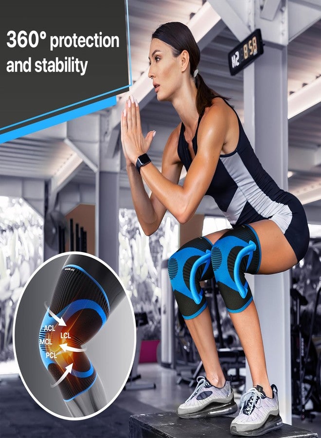 DR. BRACE ELITE Knee Brace with Size Stabilizer (2 Pack) Knee Brace for Women & Men, Workout, Sports, Daily Knee Compression Sleeve for Maximum Knee Pain Support & Fast Recovery (Neptune, Medium) - Image 5