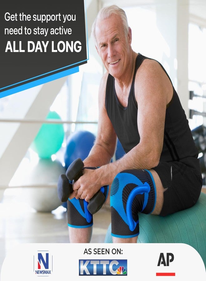 DR. BRACE ELITE Knee Brace with Size Stabilizer (2 Pack) Knee Brace for Women & Men, Workout, Sports, Daily Knee Compression Sleeve for Maximum Knee Pain Support & Fast Recovery (Neptune, Medium) - Image 4