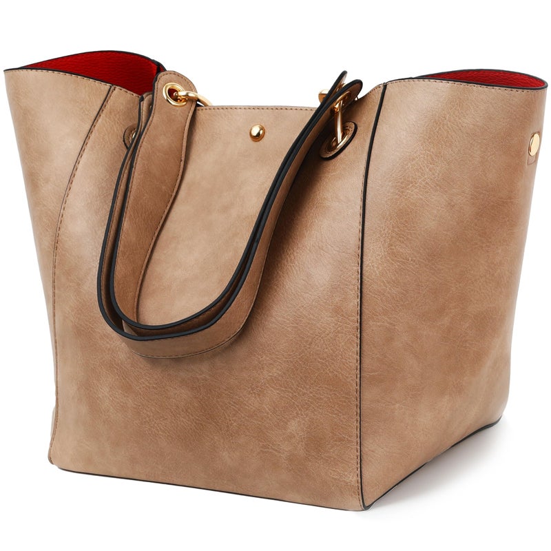 sqlp Large Work Tote Bag for Women Designer Purses and Handbags Big Bucket bags Ladies Travel Crossbody Purse Khaki - Image 1
