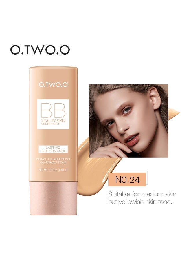 أوتو O.TWO.O Nude Effect BB Cream – Lightweight Face Foundation Cream (N24) - Image 2