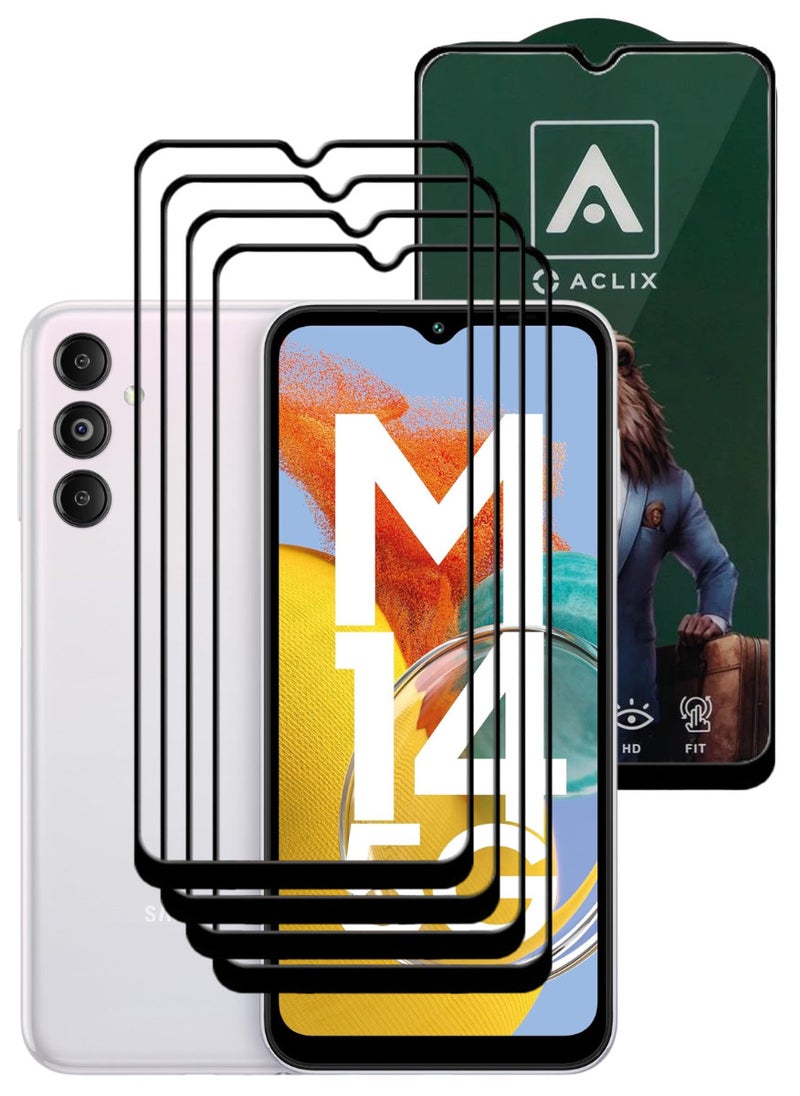 ACLIX 4 Pieces Antistatic ESD Dustproof Premium Quality High Definition Tempered Glass Screen Protector Designed For Samsung Galaxy M14 - Image 1