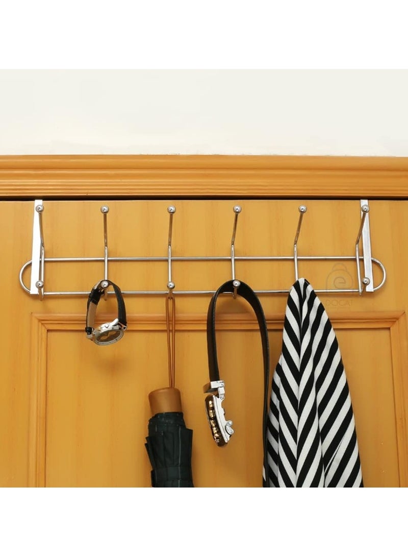 Generic Over the Door Metal Hook Rack – 12 Sturdy Hooks for Clothes, Towels, and Bags – Space-Saving Organizer for Home, Bedroom, and Bathroom - Image 2