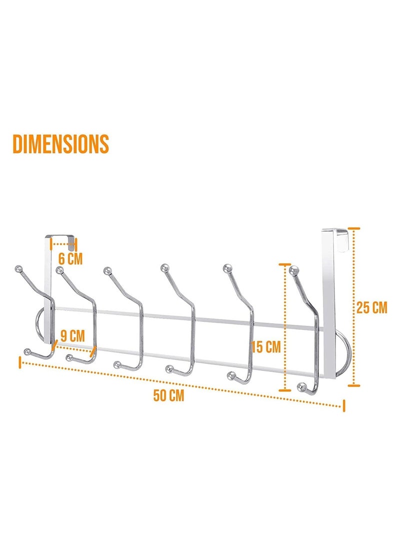 Generic Over the Door Metal Hook Rack – 12 Sturdy Hooks for Clothes, Towels, and Bags – Space-Saving Organizer for Home, Bedroom, and Bathroom - Image 4