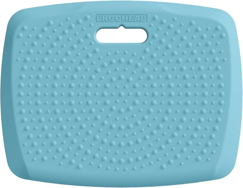 ergohead 3/4 inch Thick Office Standing Desk Mat, Portable Cushioned Standing Pad with Massage Points, Anti Fatigue Kitchen Floor Mat with Handle, Multi-Purpose Floor Comfort Mat (Teal, 17" x 22") - Image 1