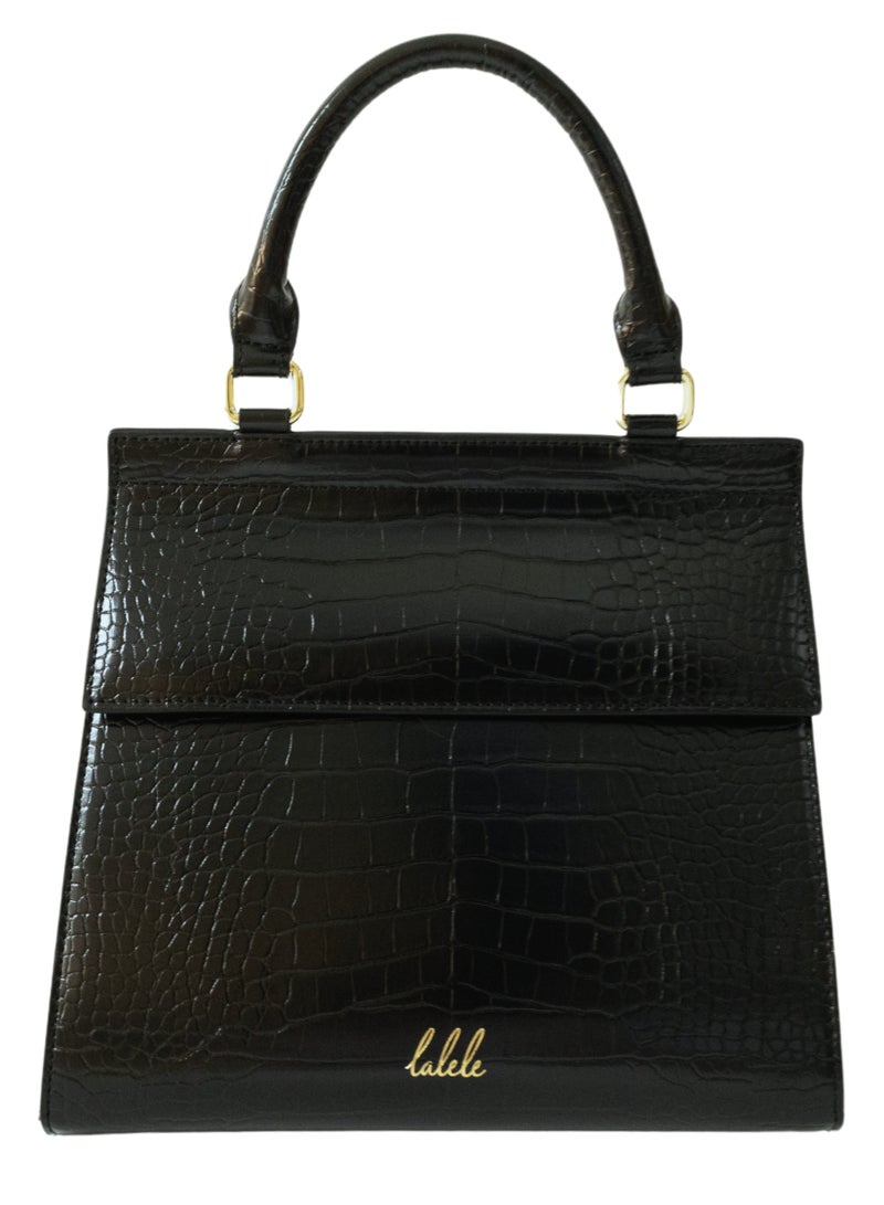 Lalele Lunchbag - Black Crocodile  - Image 1