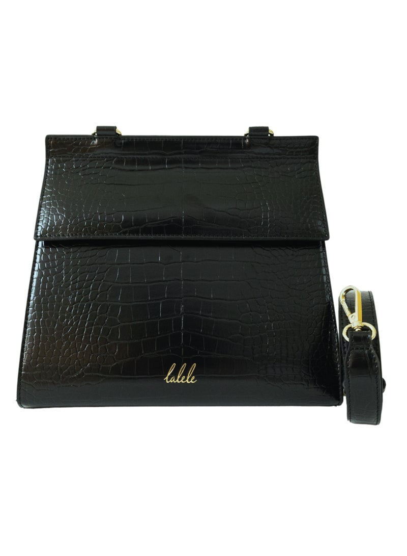 Lalele Lunchbag - Black Crocodile  - Image 4