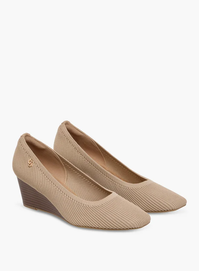 Celeste Women's Textured Slip-On Wedge Heel Shoes