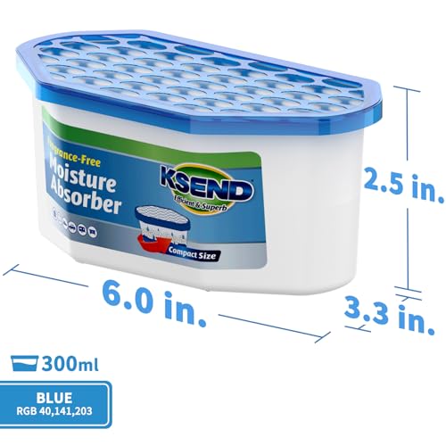 Ksend Moisture Absorbers, 12 Pack, Compact Dehumidifier for Closet, Efficient Humidity Absorber Boxes, Moisture Absorber for Closet, Odor Eliminator with Fragrance Free, Blue, 6.4oz, 300ml - Image 2