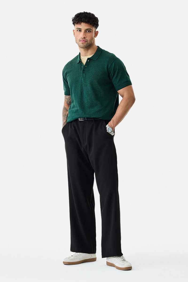 SNITCH Linen Blend Luxe Polo T-Shirt