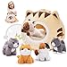 OUOZZZ Cat Stuffed Animal House Plush Kitten Toy Set with 5 Soft Cats Interactive TravelFriendly Kitties Carrier Playset for Toddlers Kids Huggable Portable Birthday Gift for Baby Girls - Image 3