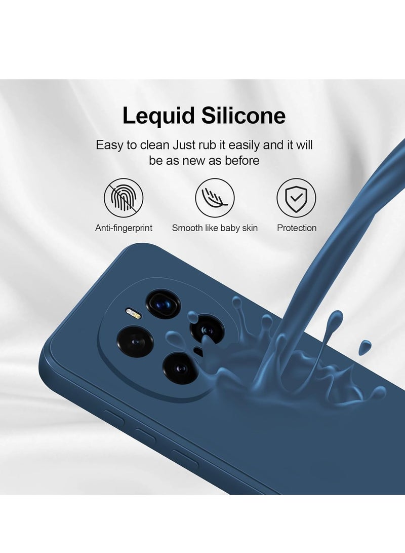 BORTONY Honor Magic 7 Pro Silicone Case Cover Liquid Silicone Anti-scratch Shockproof Case with Fiber Inner Layer Cover for Honor Magic 7 Pro 5G 6.8-inch - Image 4