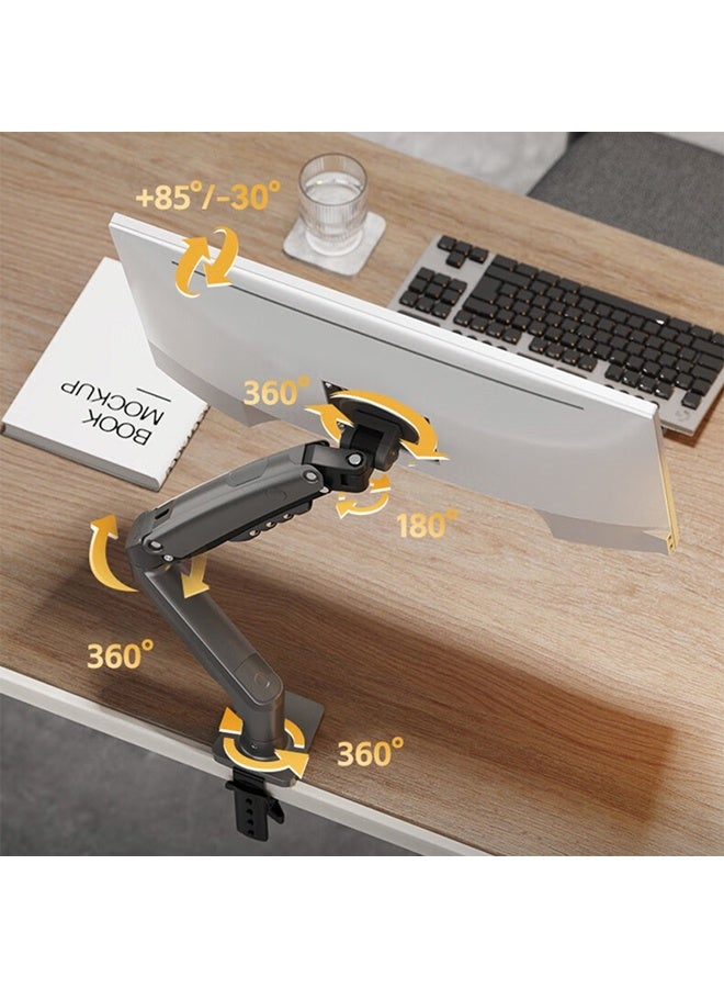 NB F80 Single Arm Shockproof Monitor Stand for 17-30 Inch, Deep Tabletop Monitor Mount - Black - Image 2