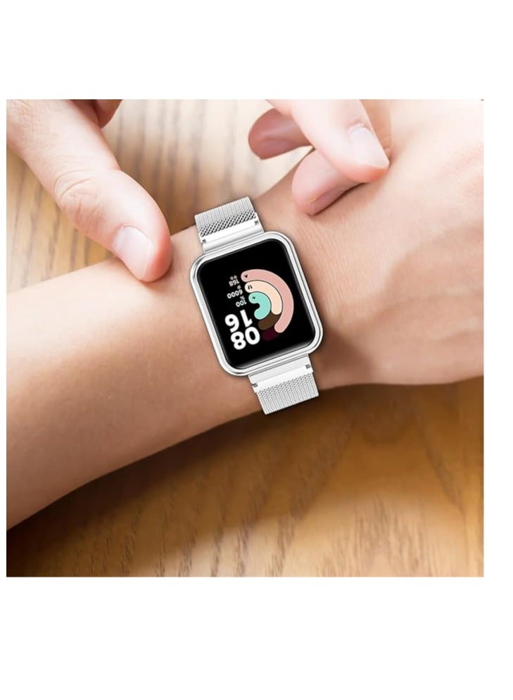 Strap For Xiaomi Redmi Watch 2 Lite/Poco Watch/Redmi Watch 2 / Horloge 2, Magnetic Metal Stainless Steel Adjustable Wristbands Breathable Watch Band With Frame Metal  - Image 2
