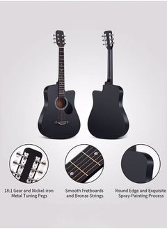 FLYHSO 38-Inch Guitar With Accessories Set for Kids and Adults with Guitar Bag Tuner Brass strings Capo String Pick and Clean Cloth for Gift  - Image 5