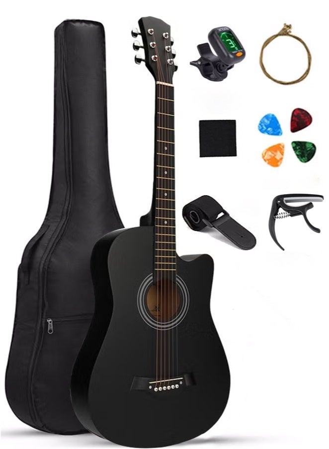 SRIJENO 38-Inch Guitar With Accessories Set for Kids and Adults with Guitar Bag Tuner Brass strings Capo String Pick and Clean Cloth for Gift - Image 1