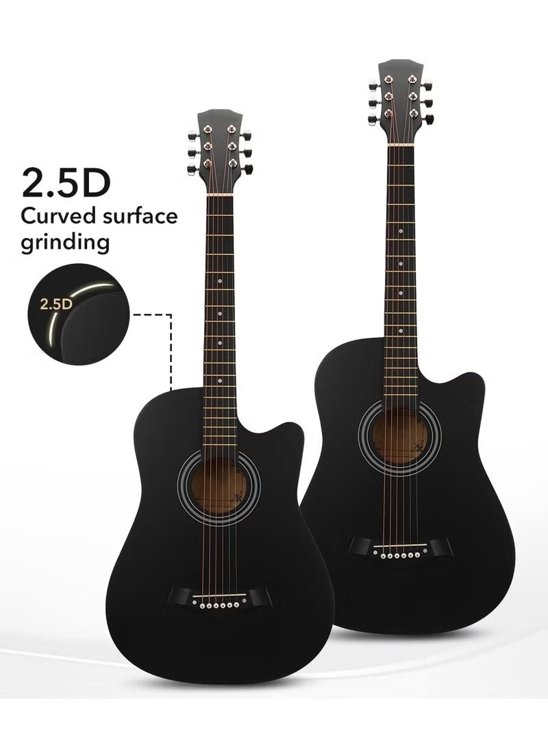 SRIJENO 38-Inch Guitar With Accessories Set for Kids and Adults with Guitar Bag Tuner Brass strings Capo String Pick and Clean Cloth for Gift - Image 2