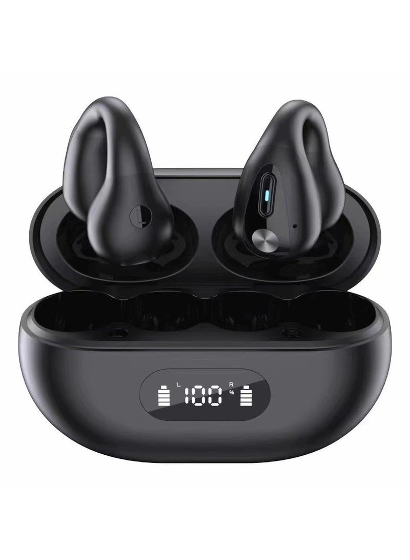 Bukela Wireless Sports Bluetooth Earbuds, Over-Ear Waterproof & Sweatproof, Long Battery Life with LED Display, Noise Cancelling HD Sound（Black） - Image 1