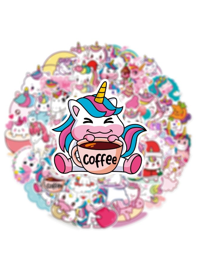 Unicorn Stickers for Girls Teens Kids 50 PCS Vinyl Water bottle Stickers for Unicorn Party Favors Birthday Decorations Goodie Bags Back to School - Image 4