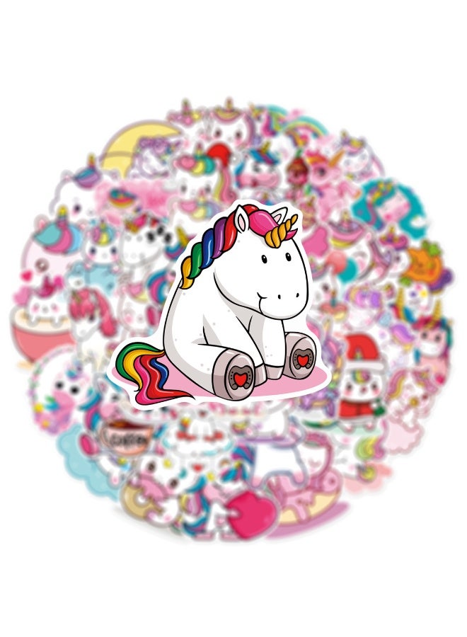 Unicorn Stickers for Girls Teens Kids 50 PCS Vinyl Water bottle Stickers for Unicorn Party Favors Birthday Decorations Goodie Bags Back to School - Image 3
