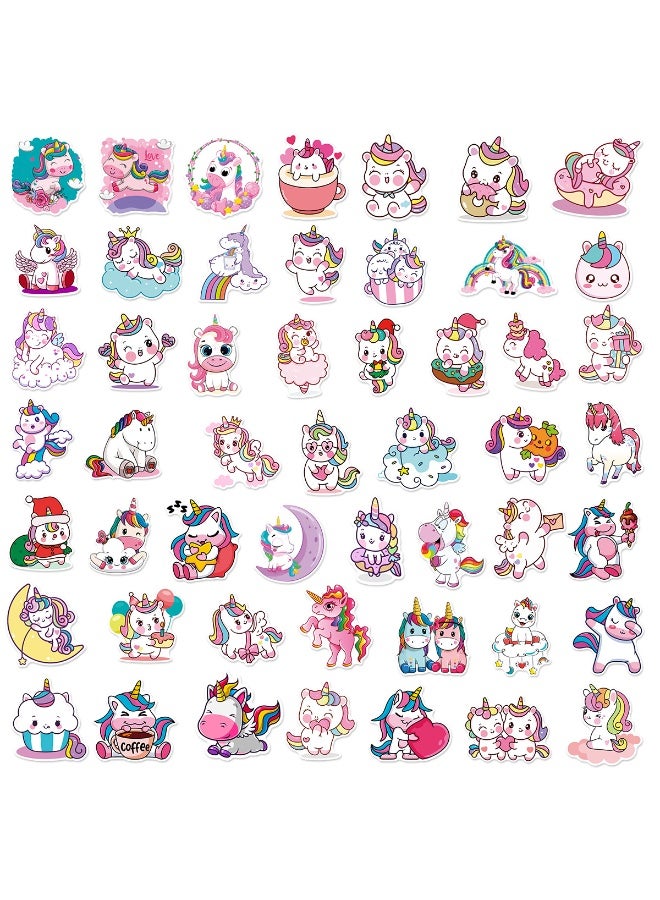 Unicorn Stickers for Girls Teens Kids 50 PCS Vinyl Water bottle Stickers for Unicorn Party Favors Birthday Decorations Goodie Bags Back to School - Image 2