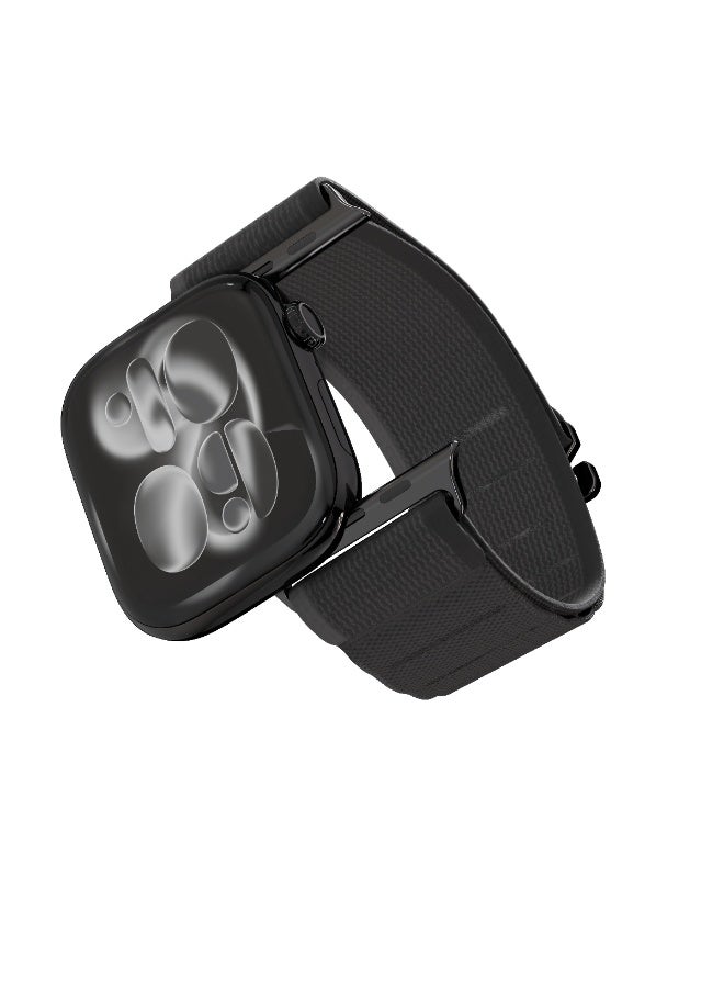 ليفيلو سوار ساعة ذكية من النايلون، قابل للتعديل، مقاوم للعرق والماء، مصمم لساعات أبل من سلسلة 7/8/9/10/11 - أسود - Image 1